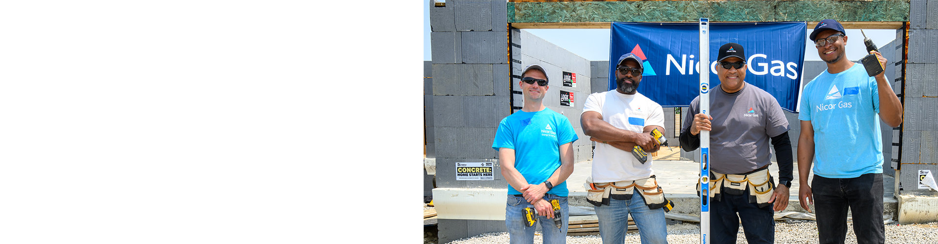 Employees at Will County Habitat for Humanity build